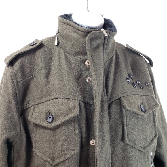 Khoon Womens Size Large Army Style Coat - Picture 3 of 7